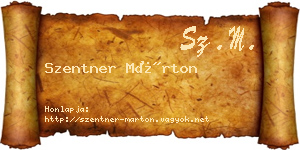 Szentner Márton névjegykártya