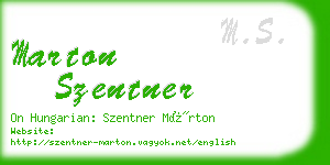 marton szentner business card